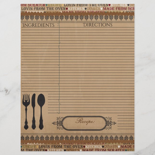 Fabriqué à partir de la carte de recette recto rec (Devant)