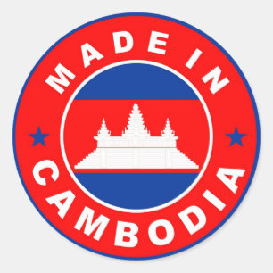fabriqué au cambodge étiquette produit du drapeau 