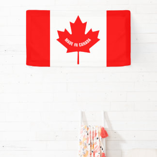 Fabriqué au Canada bannière avec drapeau canadien