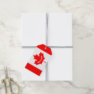 Fabriqué au Canada étiquettes cadeaux avec drapeau