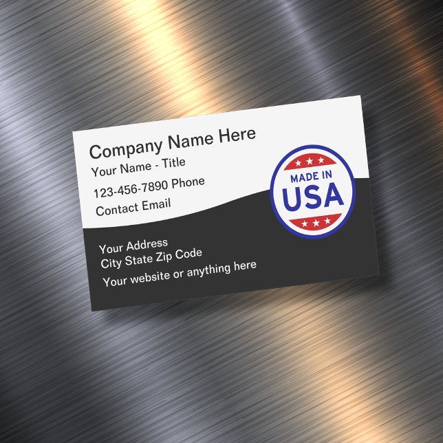 Fabriqué Aux États-Unis Logo Cartes de visite magn (Créateur téléchargé)