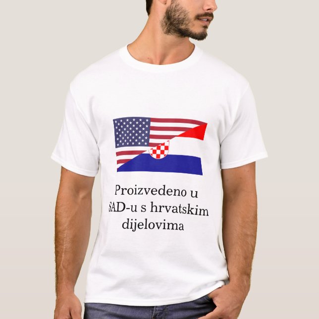 Fabriqué aux USA avec le Croate partie le T-shirt (Devant)