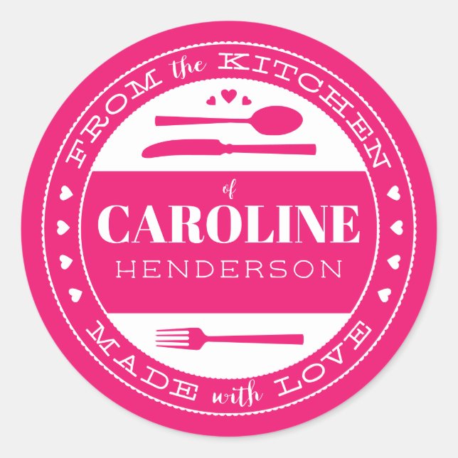 Fabriqué Avec Amour Alimentation Sticker cadeau ro (Devant)