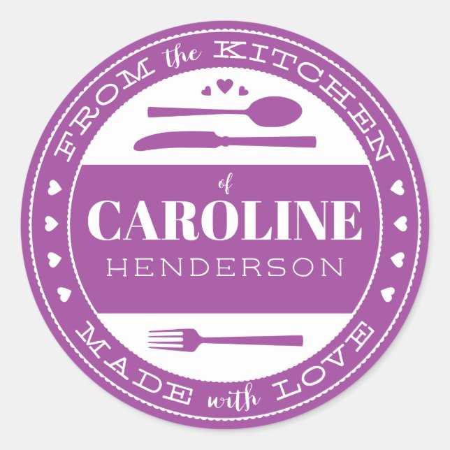 Fabriqué Avec Amour Alimentation Sticker Cadeau vi (Devant)