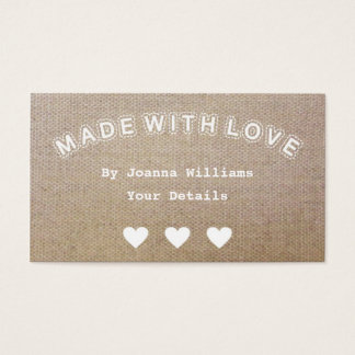 Fabriqué avec amour Burlap Hessian Craft Shabby Ta