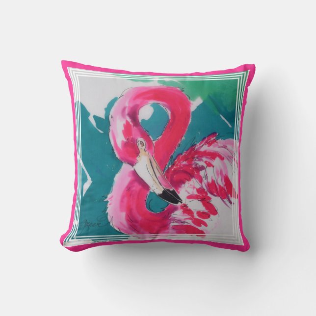 Fabrique Coussin de Flamant rose (Recto)