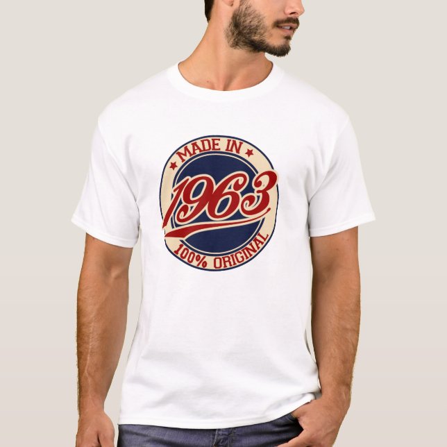 Fabriqué En 1963 T-Shirt 100% Original (Devant)