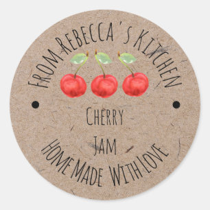 Fabriqué maison avec amour Cherry Jam Étiquette