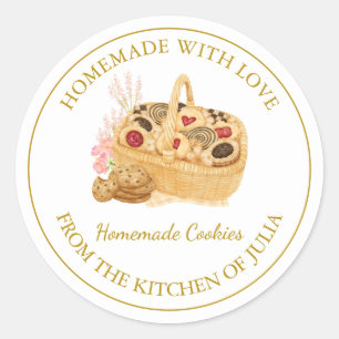 Fabriqué maison avec amour Étiquette de cookies fr