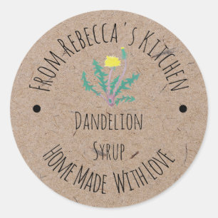 Fabriqué maison avec amour Étiquette de sirop Dand