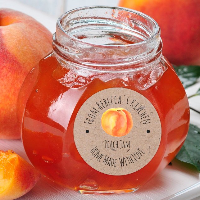 Fabriqué maison avec amour Peach Étiquette de conf (Créateur téléchargé)