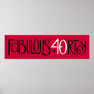 Fabuleux 40 noir blanc rouge Long Poster