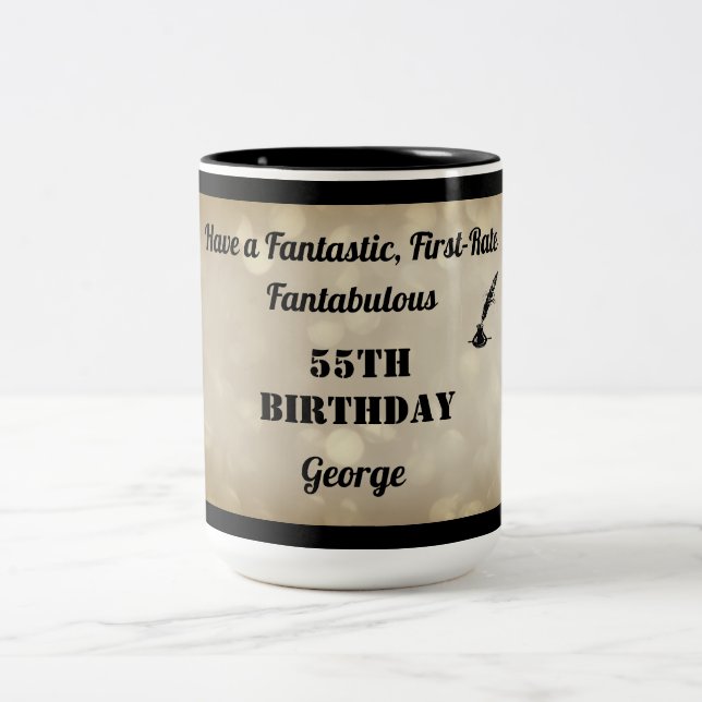Fabuleux 55e Anniversaire Mug personnalisé (Centre)