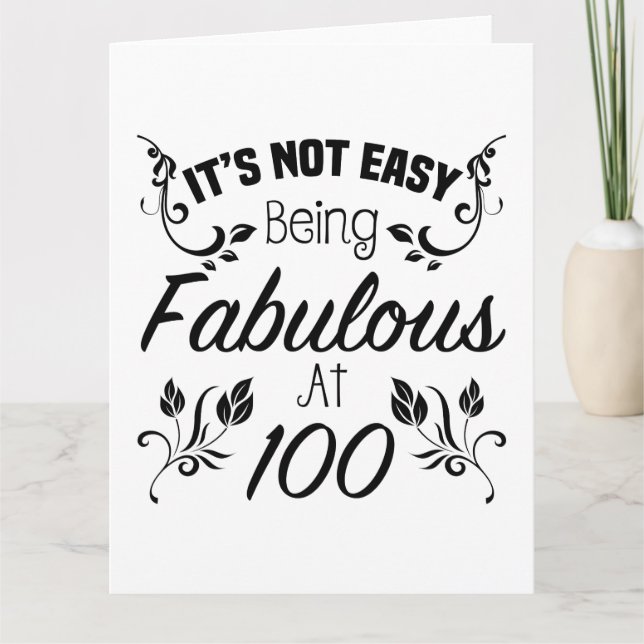 Fabulous 100th Birthday Card (Front)
