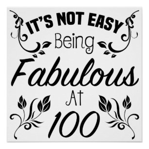 Fabulous 100th Birthday Poster