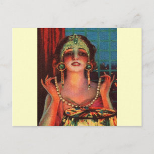 Fabulous 1920s Flapper Era Showgirl Postcard