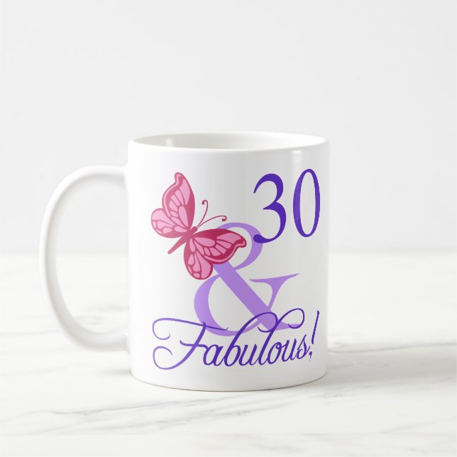 Fabulous 30th Birthday Coffee Mug (Left)