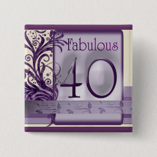 Fabulous 40 Birthday Buttons