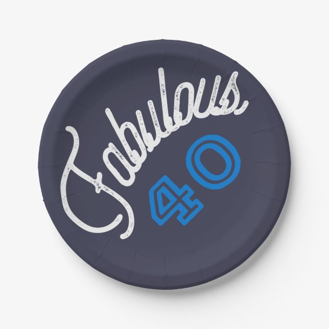 Fabulous 40 Birthday Paper Plate (Front)