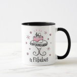 Fabulous 40 Mug<br><div class="desc">Our 40 & FABULOUS design is the perfect way to celebrate a fortieth birthday. A pink birthday cake on top of a pretty iron table and fun elements make this design special. On T-shirts,  cards and more! PinkInkArt original!</div>