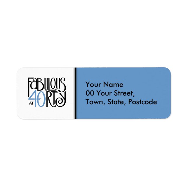 Fabulous 40 noir bleu Adresse de retour Label (Devant)