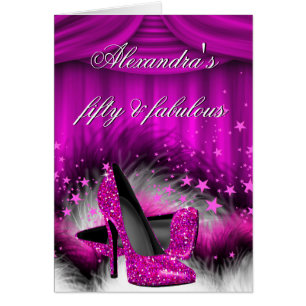 Fabulous 50 Plum Pink High Heels Feathers Program