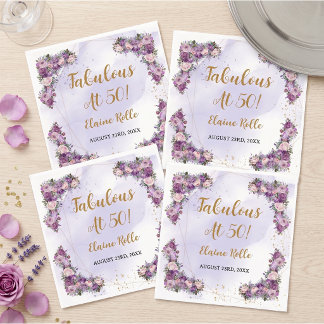 Fabulous 50 Purple Girl Elegant Modern Napkin
