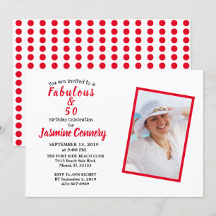 Fabulous & 50 red birthday party invitation