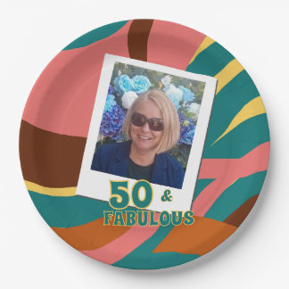 fabulous 50's 50th birthday celebration retro paper plate