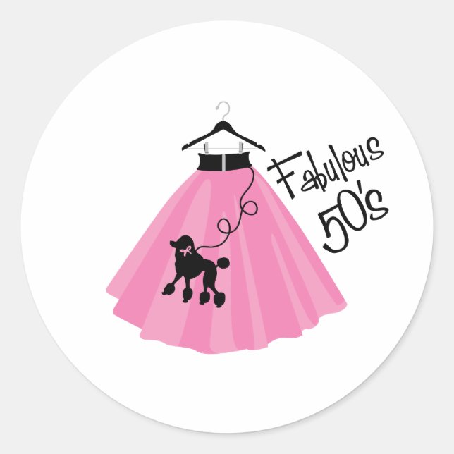 Fabulous 50's classic round sticker (Front)