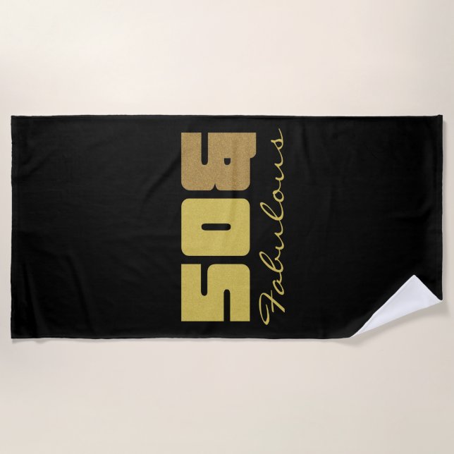 Fabulous 50th Birthday  Beach Towel (Front)
