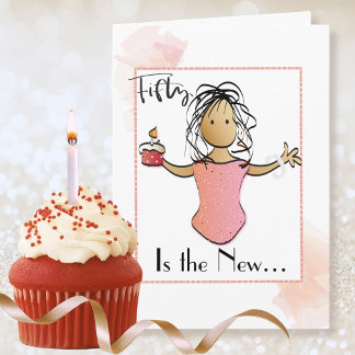 Fabulous 50th Birthday Card Personalized for Her 