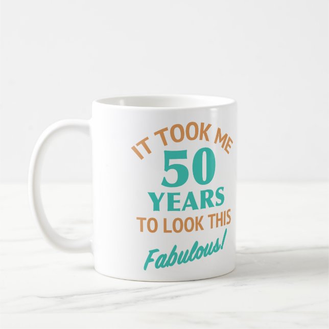 Fabulous 50th Birthday Coffee Mug (Left)