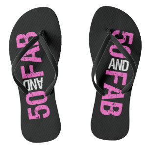 Fabulous 50th Birthday Flip Flops