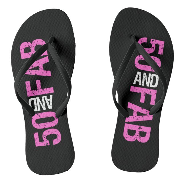 Fabulous 50th Birthday Flip Flops (Footbed)