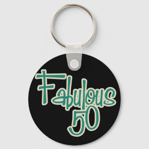 Fabulous 50th Birthday Keychain