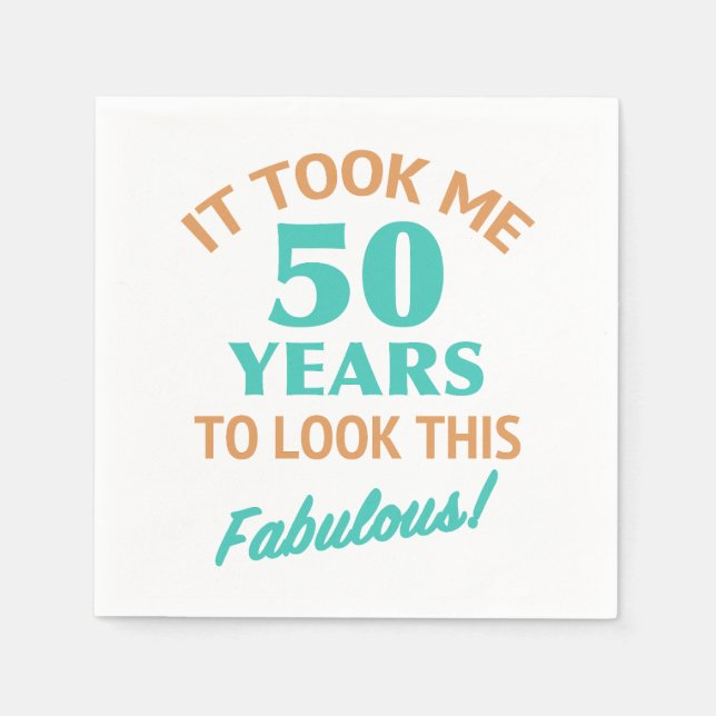 Fabulous 50th Birthday Napkin (Front)
