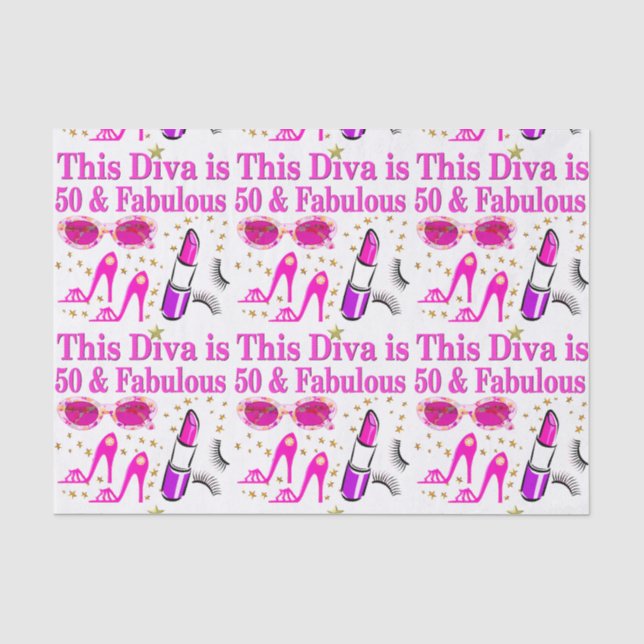 FABULOUS 50TH DIVA TISSUE PAPER (Front)