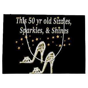 FABULOUS 50TH SILVER SHOE QUEEN LARGE GIFT BAG