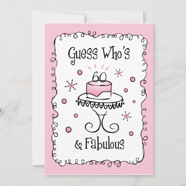 Fabulous 60 Custom Birthday Invitations (Front)