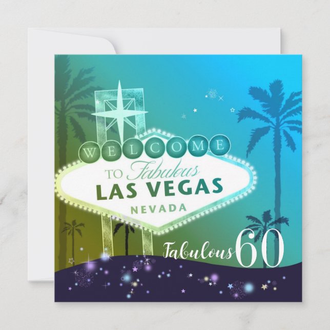 FABULOUS 60 Las Vegas Birthday Party Invitation (Front)