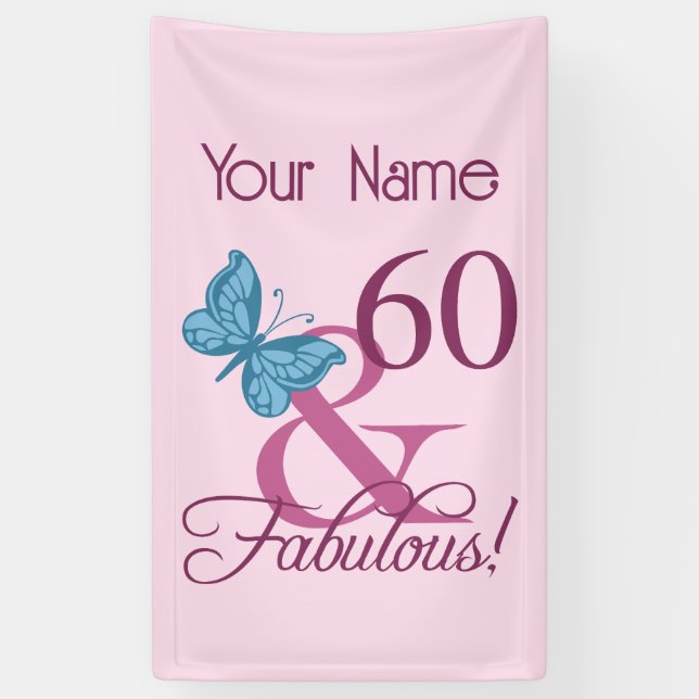 Fabulous 60th Birthday Banner (Vertical)