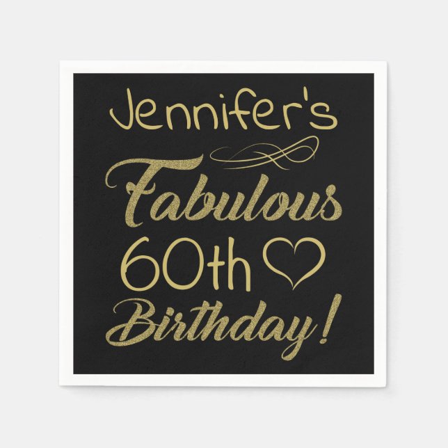 Fabulous 60th Birthday For Women Napkin (Front)