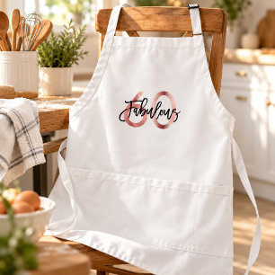 Fabulous 60th Fun Modern Rose Gold Birthday Standard Apron