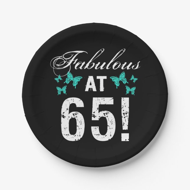 Fabulous 65th Birthday For Her Paper Plate (Front)