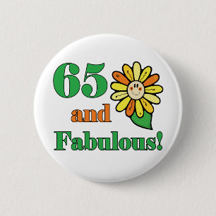 Fabulous 65th Birthday Gifts 2 Inch Round Button