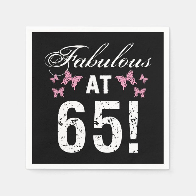 Fabulous 65th Birthday  Napkin (Front)
