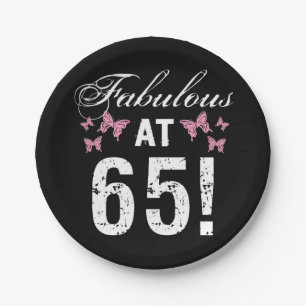 Fabulous 65th Birthday  Paper Plate