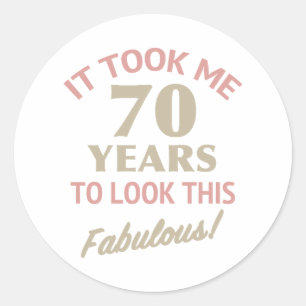 Fabulous 70th Birthday Classic Round Sticker