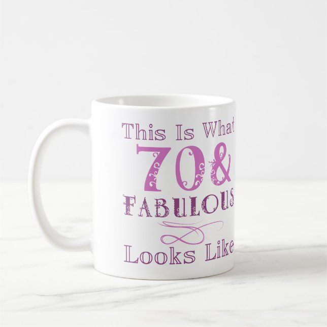 Fabulous 70th Birthday For Her Coffee Mug (Left)